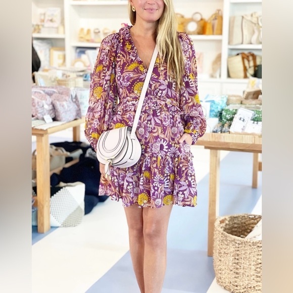 BANJANAN Dresses & Skirts - NEW BANJANAN florence ruffle mini dress in violet sz M